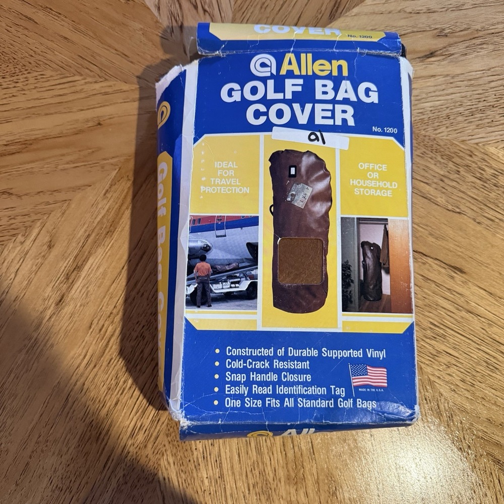 Vintage GOLF CLUB COVER‎ TRAVEL Bag Allen Co. U.S.A. 1980's Vinyl One Size